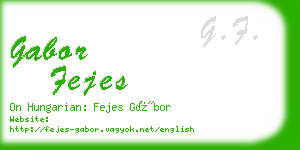 gabor fejes business card